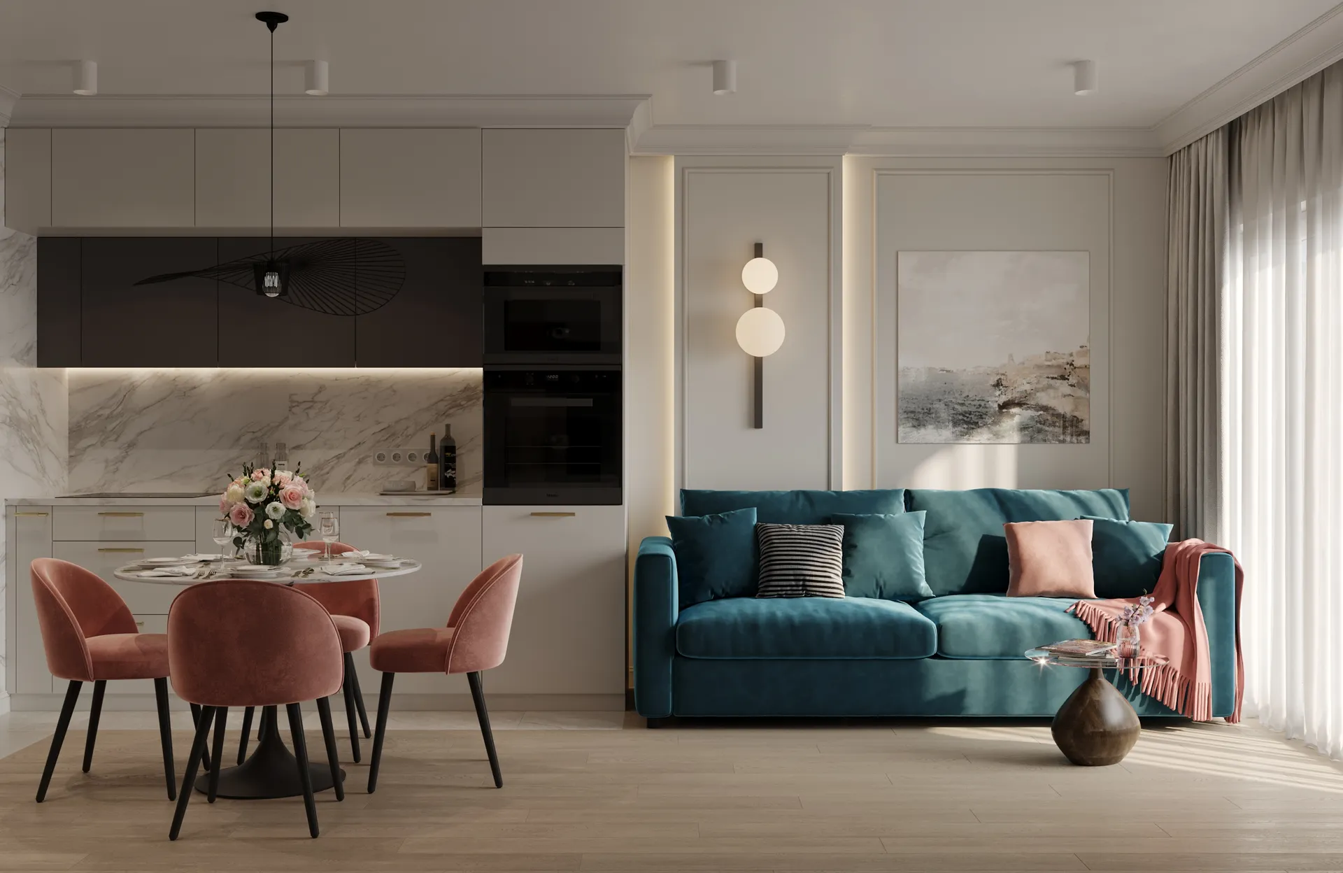 Projekt wnętrza mieszkania 37m2 w Warszawie